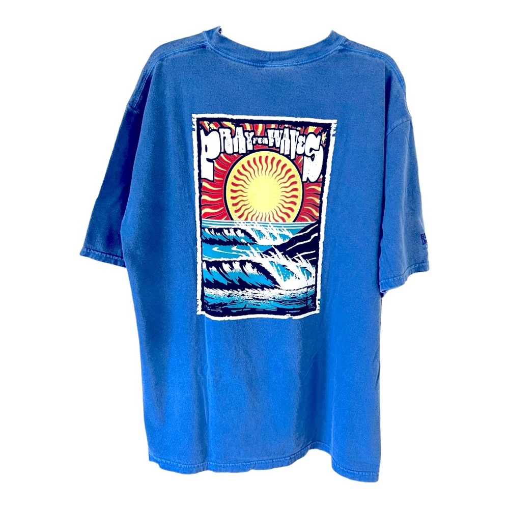 Crazy Shirt Pray for Waves, Blueberry Dyed Men’s T-Shirt, Surfing, XL